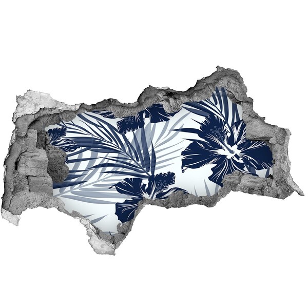 Wandbilder 3D Mauerdurchbruch Tropisches Paradies mit Blumen