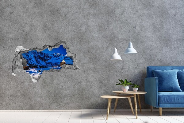 Wandtattoos Mauerdurchbruch Winterhütte in den Bergen