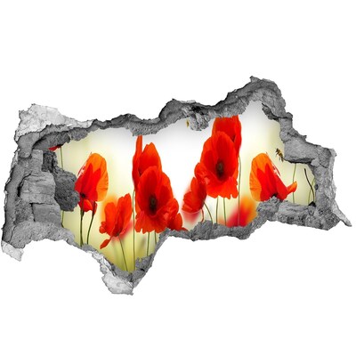 Mauerdurchbruch Aufkleber Blumenparadies mit einer Biene