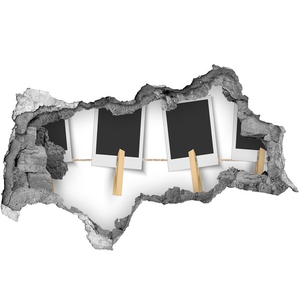 3D Wandtattoos Mauerdurchbruch Eine beschädigte Wand mit Bilderrahmen