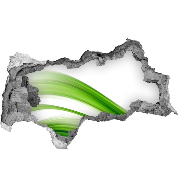 Mauerdurchbruch Aufkleber Grüne Wiese durch ein Loch in der Wand