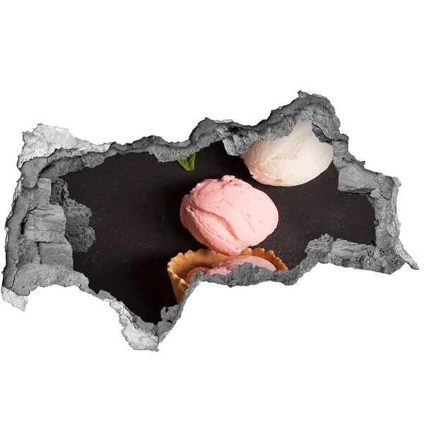 3D Wandtattoos Mauerdurchbruch Eiscreme-Festmahl im kleinen Laden