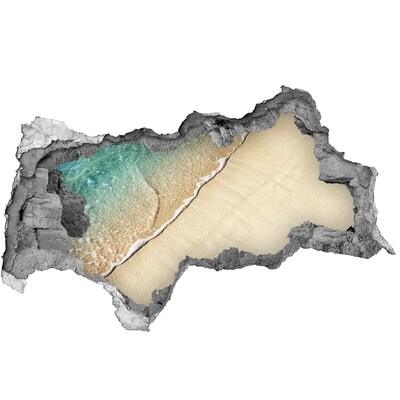 3D Wandtattoos Mauerdurchbruch Karibischer Strand durch ein Loch in der Wand