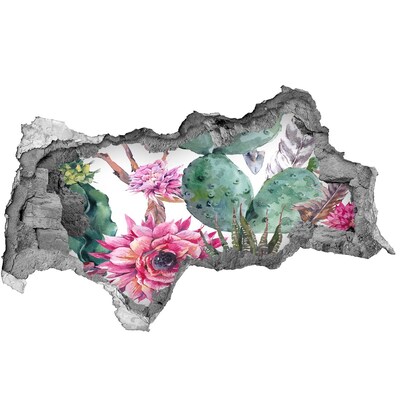 Wandbilder 3D Mauerdurchbruch Eine blühende Oase hinter der Mauer