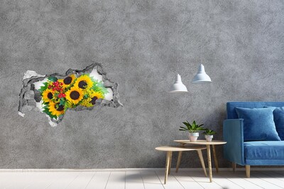 3D Wandtattoos Mauerdurchbruch Blumenstrauß im kleinen Laden