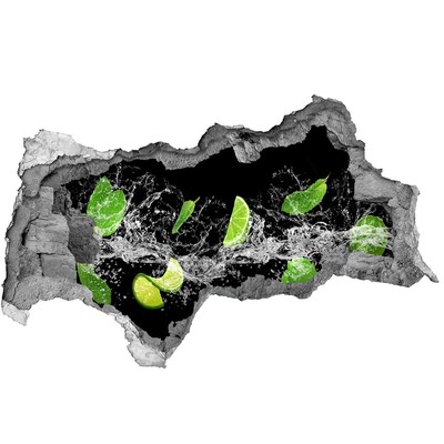 3D Wandtattoos Mauerdurchbruch Erfrischender Limettencocktail