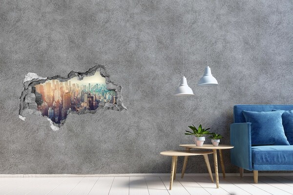 3D Wandtattoos Mauerdurchbruch Blick aus dem Loch in der Wand