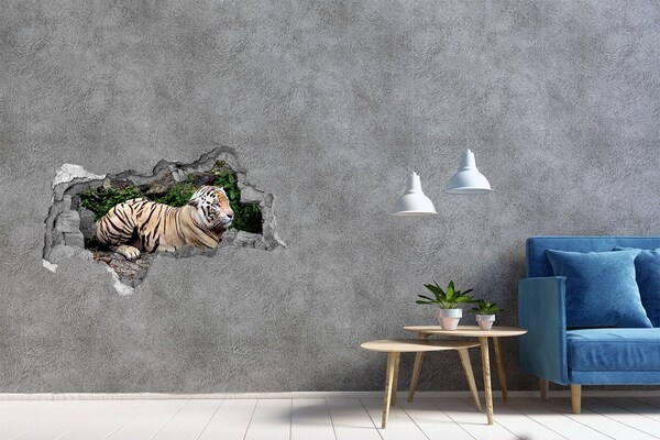 Wandbilder 3D Mauerdurchbruch Tiger in seinem natürlichen Lebensraum