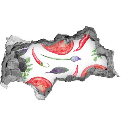 3D Wandtattoos Mauerdurchbruch Obst und Gemüse in einem kleinen Laden