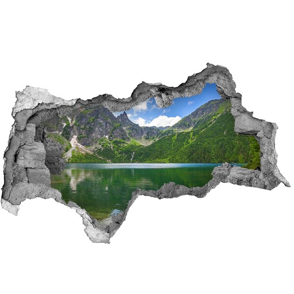 Wandbilder 3D Mauerdurchbruch Berglandschaft am See