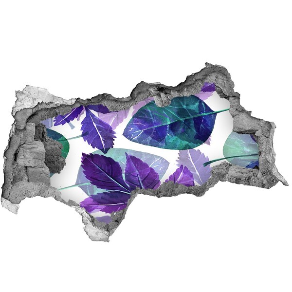 Wandbilder 3D Mauerdurchbruch Grüne Blätter in einem Loch in der Wand