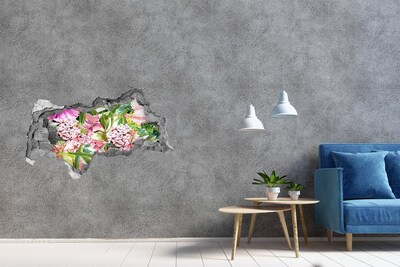 3D Wandtattoos Mauerdurchbruch Ein Blumenparadies hinter den Mauern