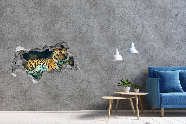 3D Wandtattoos Mauerdurchbruch Tiger in einem Loch in der Wand