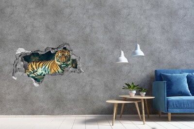 3D Wandtattoos Mauerdurchbruch Tiger in einem Loch in der Wand