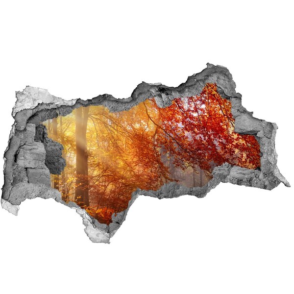 Mauerdurchbruch Aufkleber Goldener Herbst im Wald