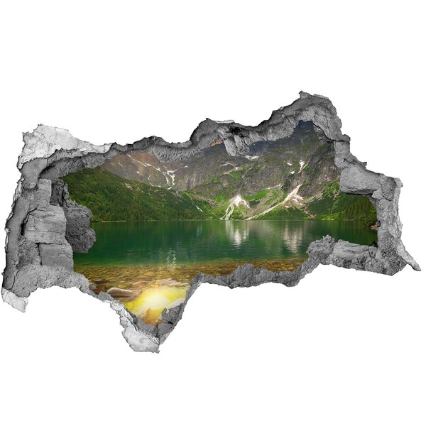 3D Wandtattoos Mauerdurchbruch Berglandschaft am See