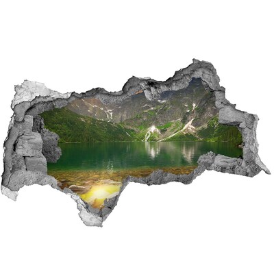 3D Wandtattoos Mauerdurchbruch Berglandschaft am See