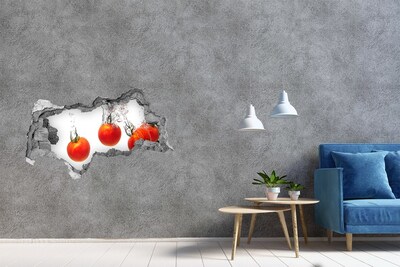 3D Wandtattoos Mauerdurchbruch Saftige Tomaten in Wasser