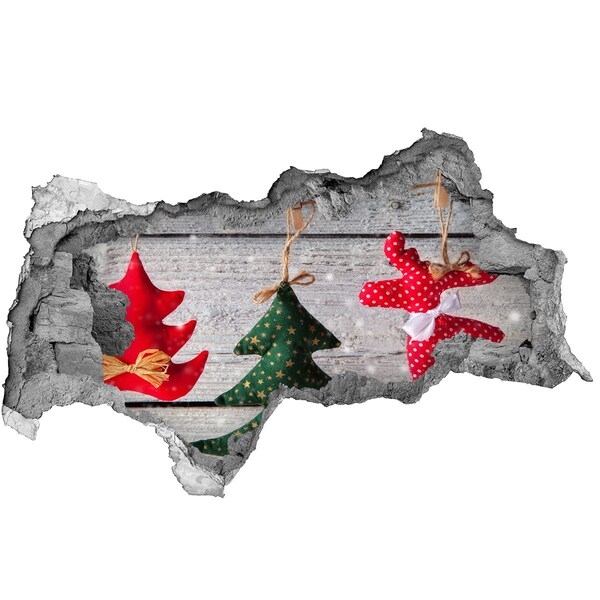 Wandbilder 3D Mauerdurchbruch Weihnachtsdekoration im kleinen Rahmen