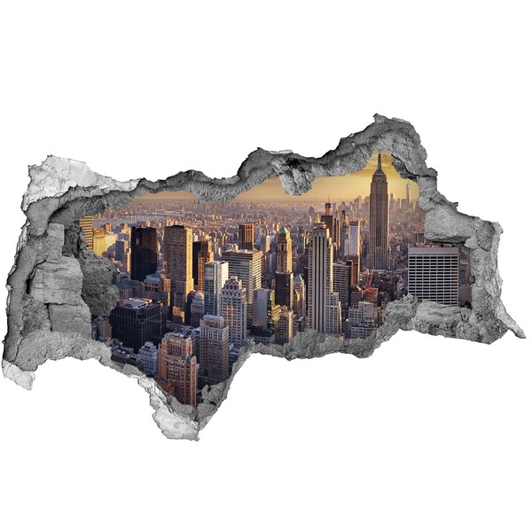 3D Wandtattoos Mauerdurchbruch Blick auf New York