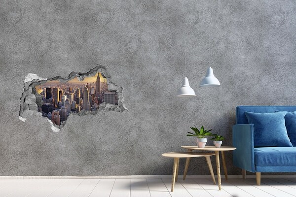 3D Wandtattoos Mauerdurchbruch Blick auf New York