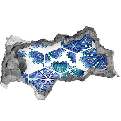 Mauerdurchbruch Aufkleber Buntes Muster an der Wand