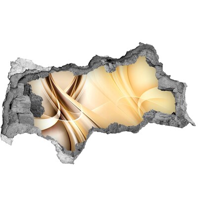 Mauerdurchbruch Aufkleber Goldene Abstraktion in einem Loch in der Wand