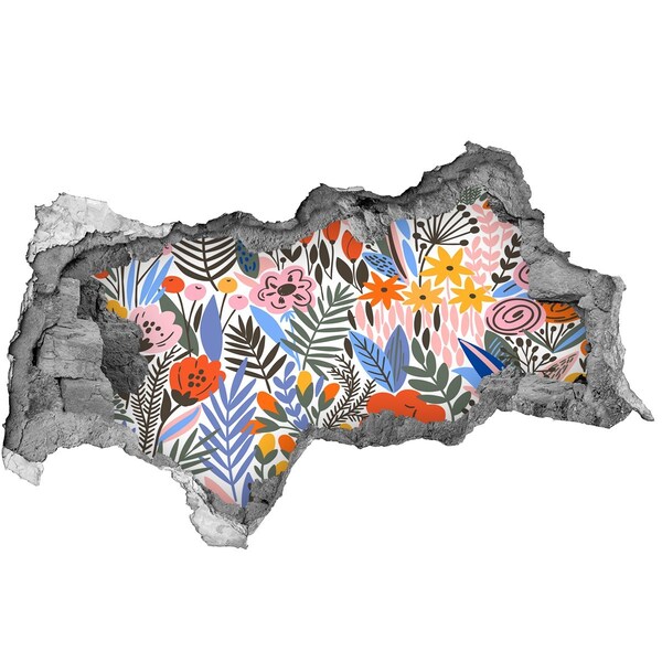 3D Wandtattoos Mauerdurchbruch Blumenwandbild durch ein Loch in der Wand
