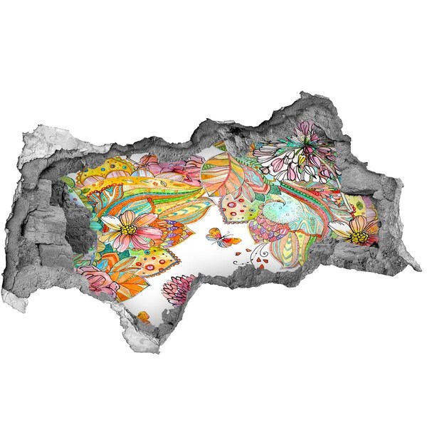 3D Wandtattoos Mauerdurchbruch Ein Blumenparadies hinter den Mauern