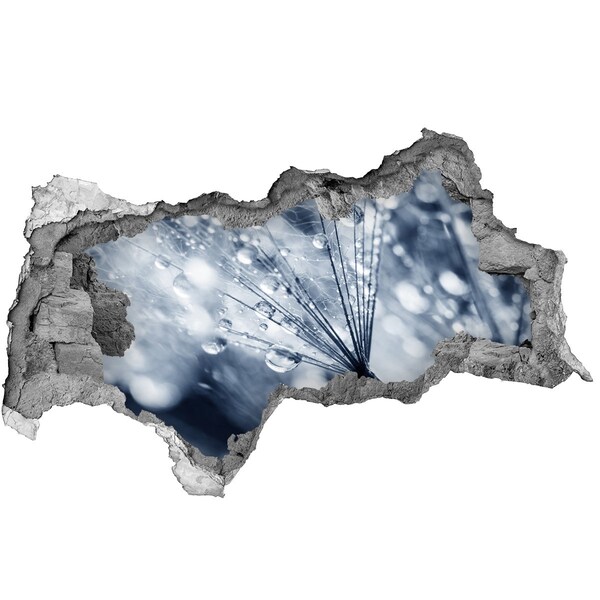 Mauerdurchbruch Aufkleber Tautropfen auf einem Löwenzahn