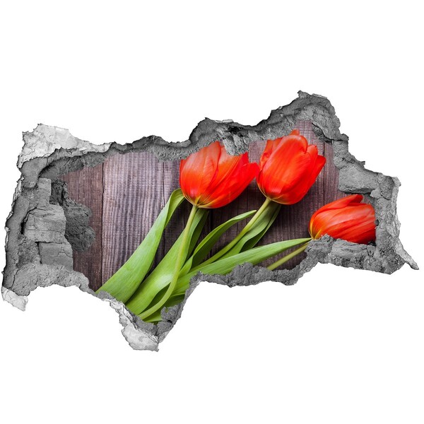 3D Wandtattoos Mauerdurchbruch Blumen aus Beton