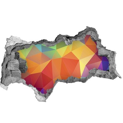 Wandbilder 3D Mauerdurchbruch Farbenfrohe Geometrie in einem Loch in der Wand