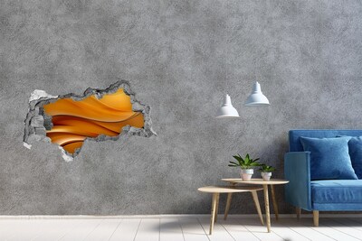 3D Wandtattoos Mauerdurchbruch Goldene Welle in der Wand