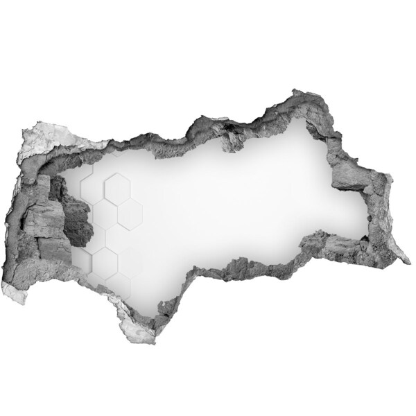 Wandtattoos Mauerdurchbruch Zerbrochene Wand mit verspiegeltem Innenraum