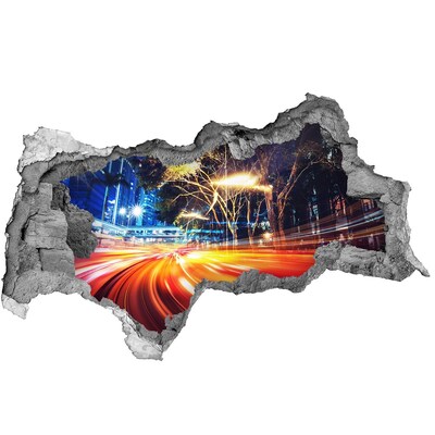 Mauerdurchbruch Aufkleber Eine Stadt in Bewegung bei Nacht