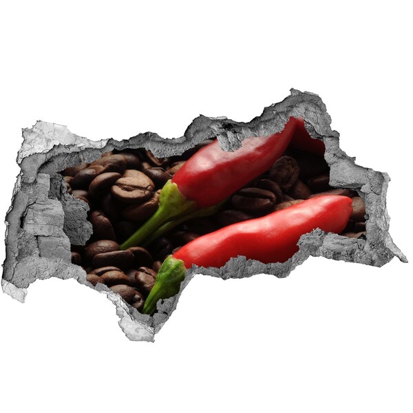 3D Wandtattoos Mauerdurchbruch Der würzige Geschmack von Kaffee und Chili