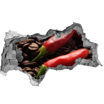 3D Wandtattoos Mauerdurchbruch Der würzige Geschmack von Kaffee und Chili