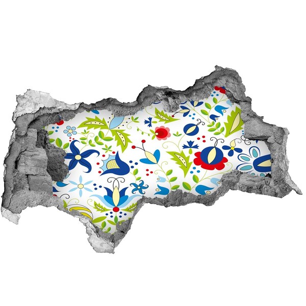 Wandtattoos Mauerdurchbruch Blumenmuster auf Betongrund