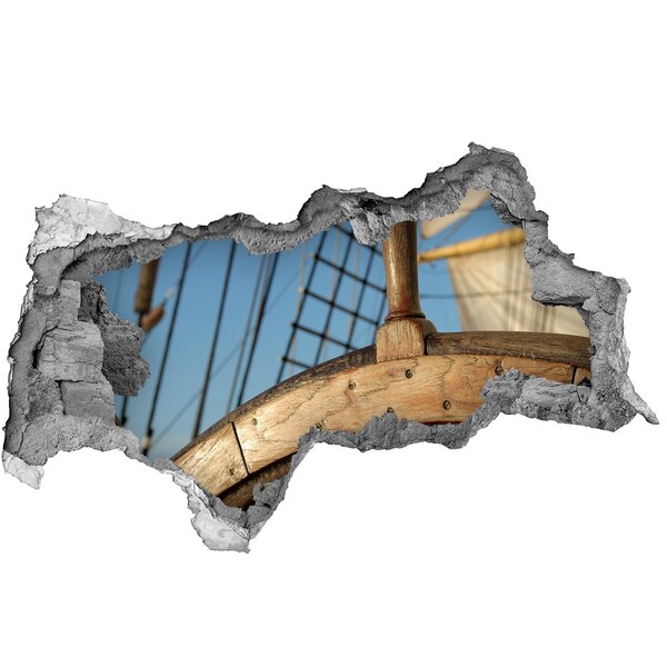 Wandbilder 3D Mauerdurchbruch Ein Schiff auf See