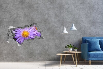3D Wandtattoos Mauerdurchbruch Blume aus Beton