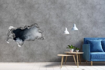 3D Wandtattoos Mauerdurchbruch Eine zerbrochene Mauer mit Blick auf die Wolken