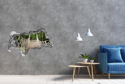 3D Wandtattoos Mauerdurchbruch Dschungelbrücke