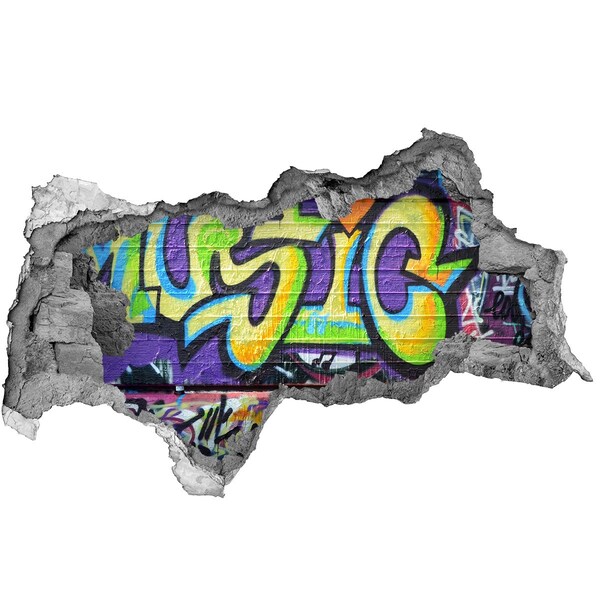 Wandtattoos Mauerdurchbruch Graffiti an einer beschädigten Wand