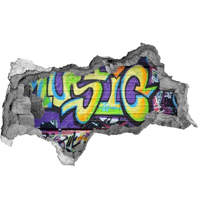 Wandtattoos Mauerdurchbruch Graffiti an einer beschädigten Wand