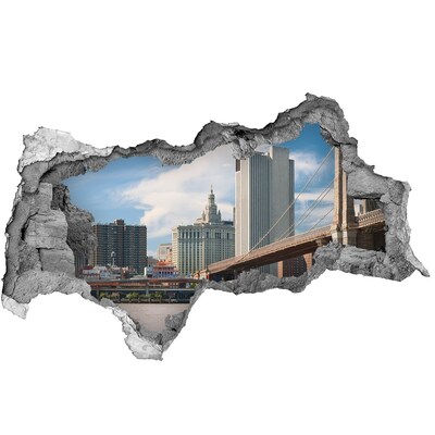 Wandbilder 3D Mauerdurchbruch Blick auf New York