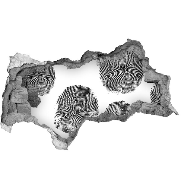 Mauerdurchbruch Aufkleber Fingerabdruck an der Wand