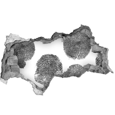 Mauerdurchbruch Aufkleber Fingerabdruck an der Wand