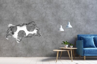 Mauerdurchbruch Aufkleber Fingerabdruck an der Wand