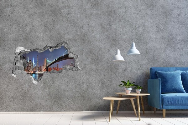 Wandbilder 3D Mauerdurchbruch Loch in der Wand mit dem Himmel