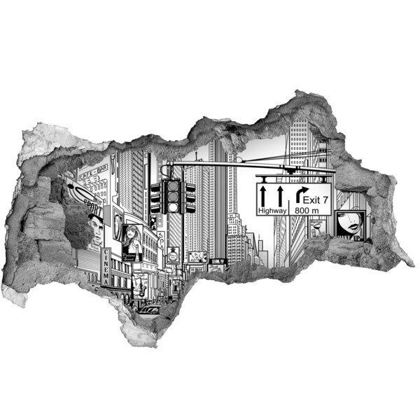 Mauerdurchbruch Aufkleber Straßen von New York